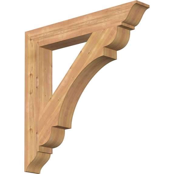 Ekena Millwork 5 1/2"W x 40"D x 40"H Olympic Traditional Smooth Bracket, Western Red Cedar