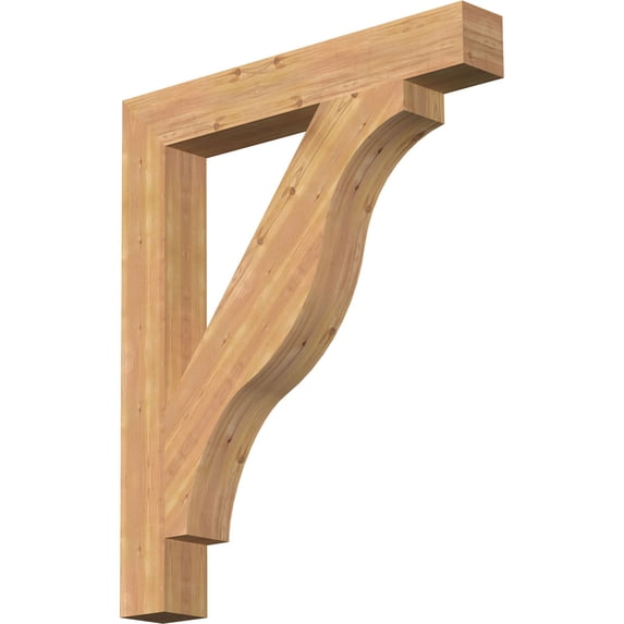 Ekena Millwork 5 1/2"W x 40"D x 48"H Funston Block Smooth Bracket, Western Red Cedar