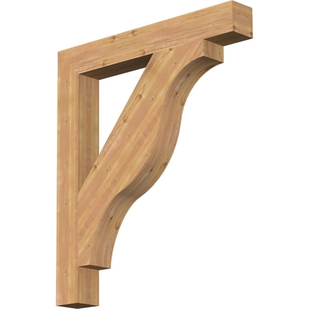 Ekena Millwork 5 1/2"W x 42"D x 48"H Funston Block Smooth Bracket, Western Red Cedar
