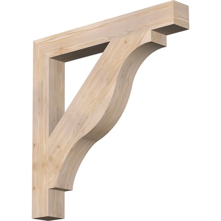 Ekena Millwork 5 1/2"W x 44"D x 44"H Funston Block Smooth Bracket, Douglas Fir