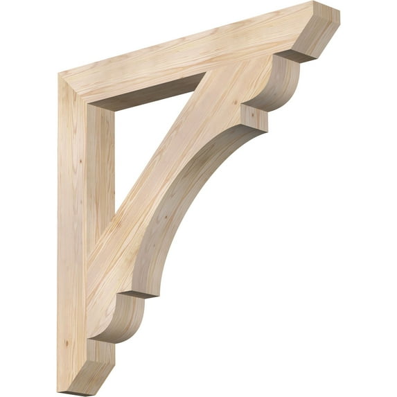 Ekena Millwork 5 1/2"W x 44"D x 44"H Olympic Slat Smooth Bracket, Douglas Fir
