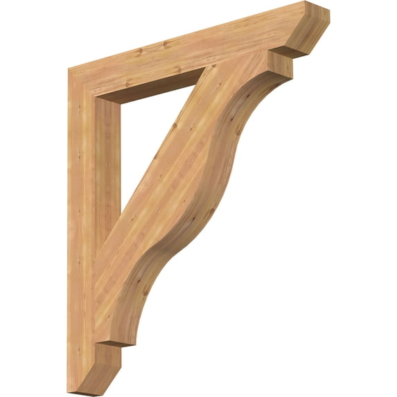 Ekena Millwork 5 1/2"W x 44"D x 48"H Funston Slat Smooth Bracket, Western Red Cedar