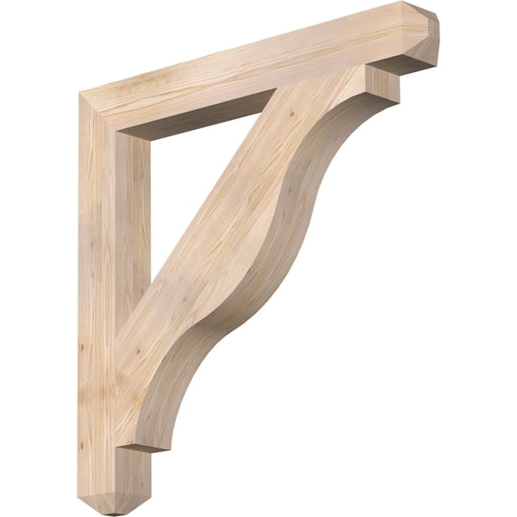 Ekena Millwork 5 1/2"W x 46"D x 46"H Funston Craftsman Smooth Bracket, Douglas Fir