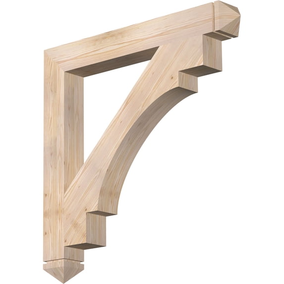 Ekena Millwork 5 1/2"W x 46"D x 46"H Merced Arts & Crafts Smooth Bracket, Douglas Fir