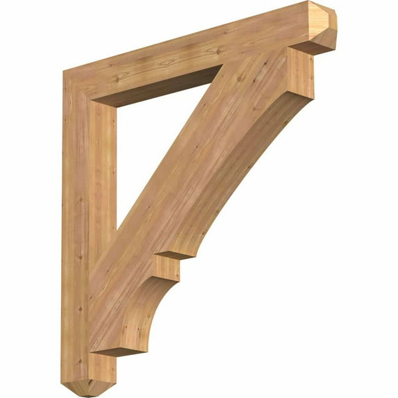 Ekena Millwork 5 1/2"W x 48"D x 48"H Balboa Craftsman Smooth Bracket, Western Red Cedar
