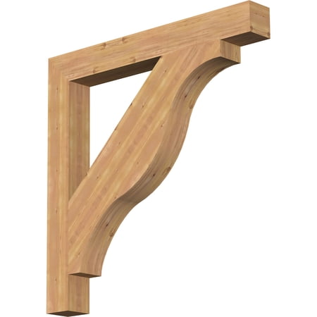 Ekena Millwork 5 1/2"W x 48"D x 48"H Funston Block Smooth Bracket, Western Red Cedar
