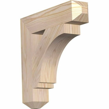 Ekena Millwork 5 1/2"W x 48"D x 48"H Thorton Arts & Crafts Smooth Bracket, Western Red Cedar