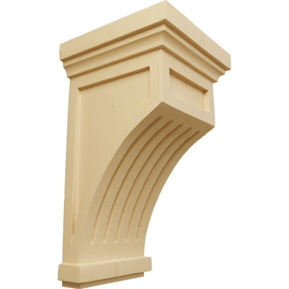 Ekena Millwork 5 1/2"W x 5 1/2"D x 10"H Fluted Corbel, Alder