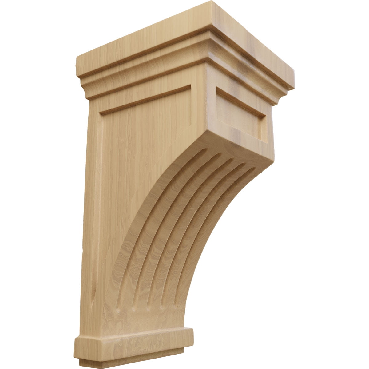 Cherry Fluted Mission Wood Corbel 5.5"W x 5.5"D x 10"H