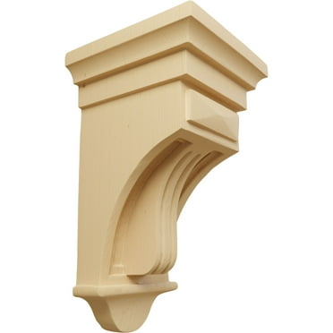 Ekena Millwork 5 1/2"W x 5 1/2"D x 10"H Raised Fluting Corbel, Alder