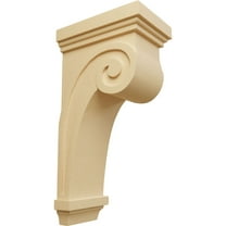 Ekena Millwork 5 1/2"W x 8 1/4"D x 16"H Scroll Corbel, Alder