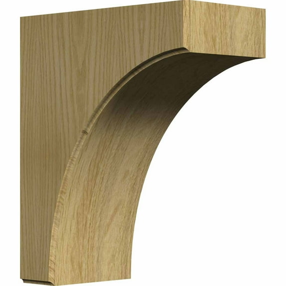 Ekena Millwork 5 1/4"W x 10"D x 12"H Clarksville Bracket, Red Oak (2-Pack)