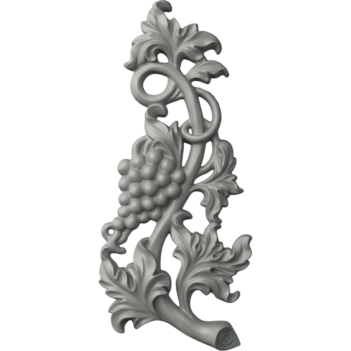 Primed White Polyurethane Grape and Leaf Crown Onlay