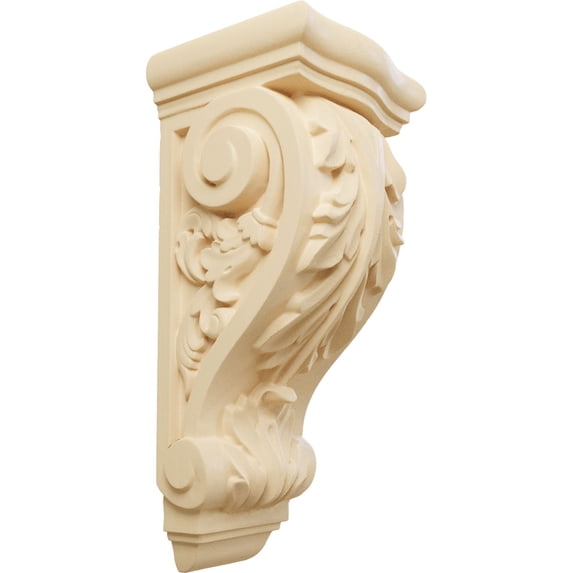 Ekena Millwork 5 1/4"W x 4 3/4"D x 12"H Medium Farmingdale Acanthus Corbel, Maple