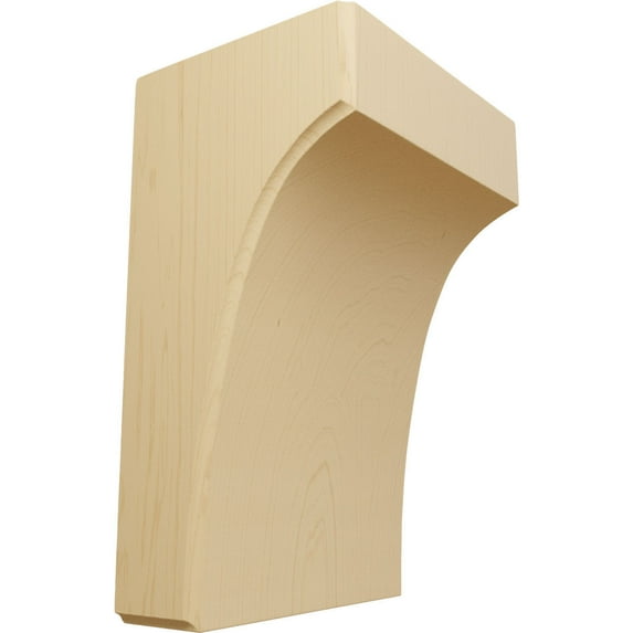 Ekena Millwork 5 1/4"W x 4"D x 8"H Clarksville Bracket, Alder (2-Pack)
