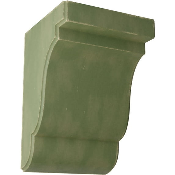 Ekena Millwork 5 1/4"W x 5"D x 7 1/2"H Bedford Wood Vintage Decor Bracket, Restoration Green