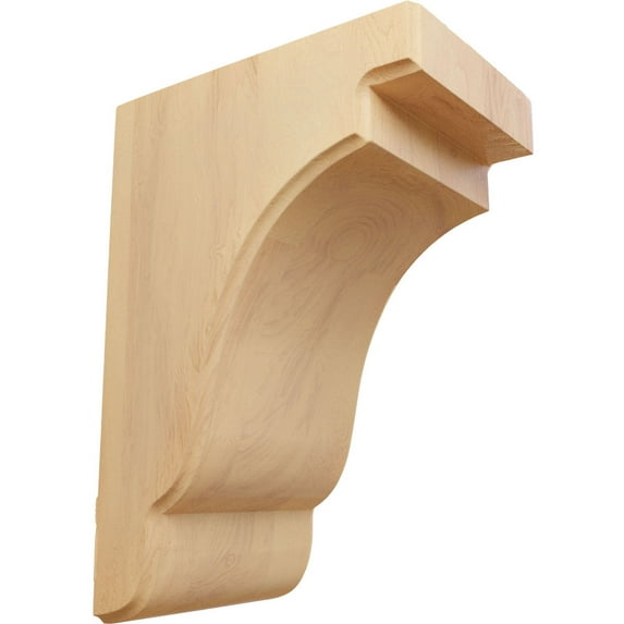 Ekena Millwork 5 1/4"W x 7 1/4"D x 9 1/2"H Bedford Bracket, Red Oak (2-Pack)