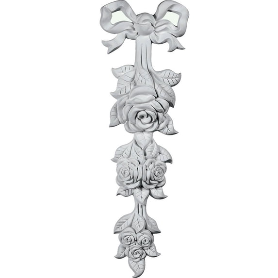 Ekena Millwork 5 1/8"W x 15 3/4"H x 1 5/8"P Medium Rose Drop Onlay