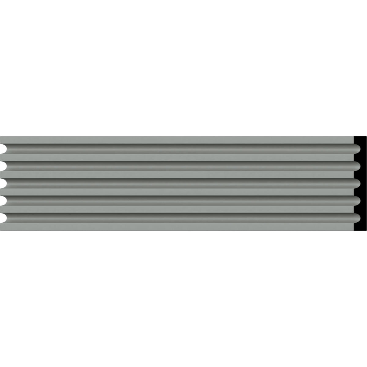 Gray Fluted Polyurethane Window and Door Casing Set