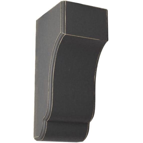 Ekena Millwork 5 3/4"W x 7"D x 14"H Capistrano Mission Wood Vintage Decor Corbel, Black