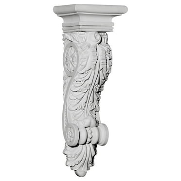 Ekena Millwork 5 3/8"W x 4 1/8"D x 15 1/2"H Acanthus Ribbon Corbel