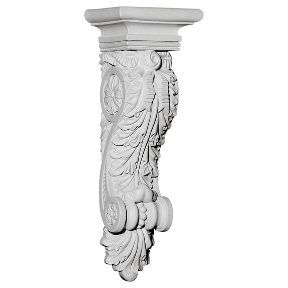 Ekena Millwork 5 3/8"W x 4 1/8"D x 15 1/2"H Acanthus Ribbon Corbel