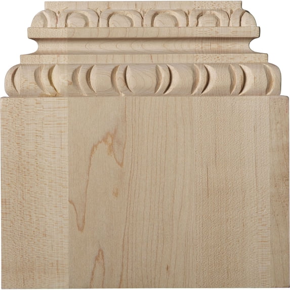 Ekena Millwork 5 7/8"BW x 4 1/8" Top Width x 2"D x 6"H, Chesterfield Base Plinth, Alder (2-Pack)