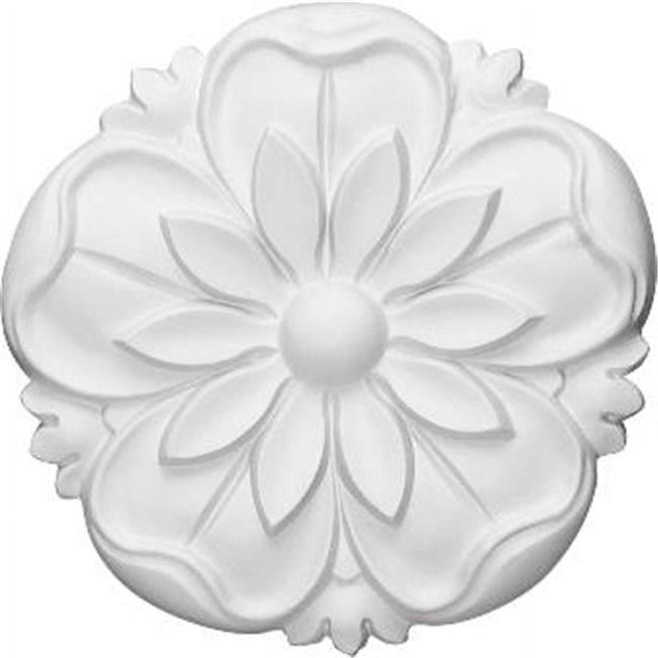 Primed Gray Round Floral Rosette Accent Piece