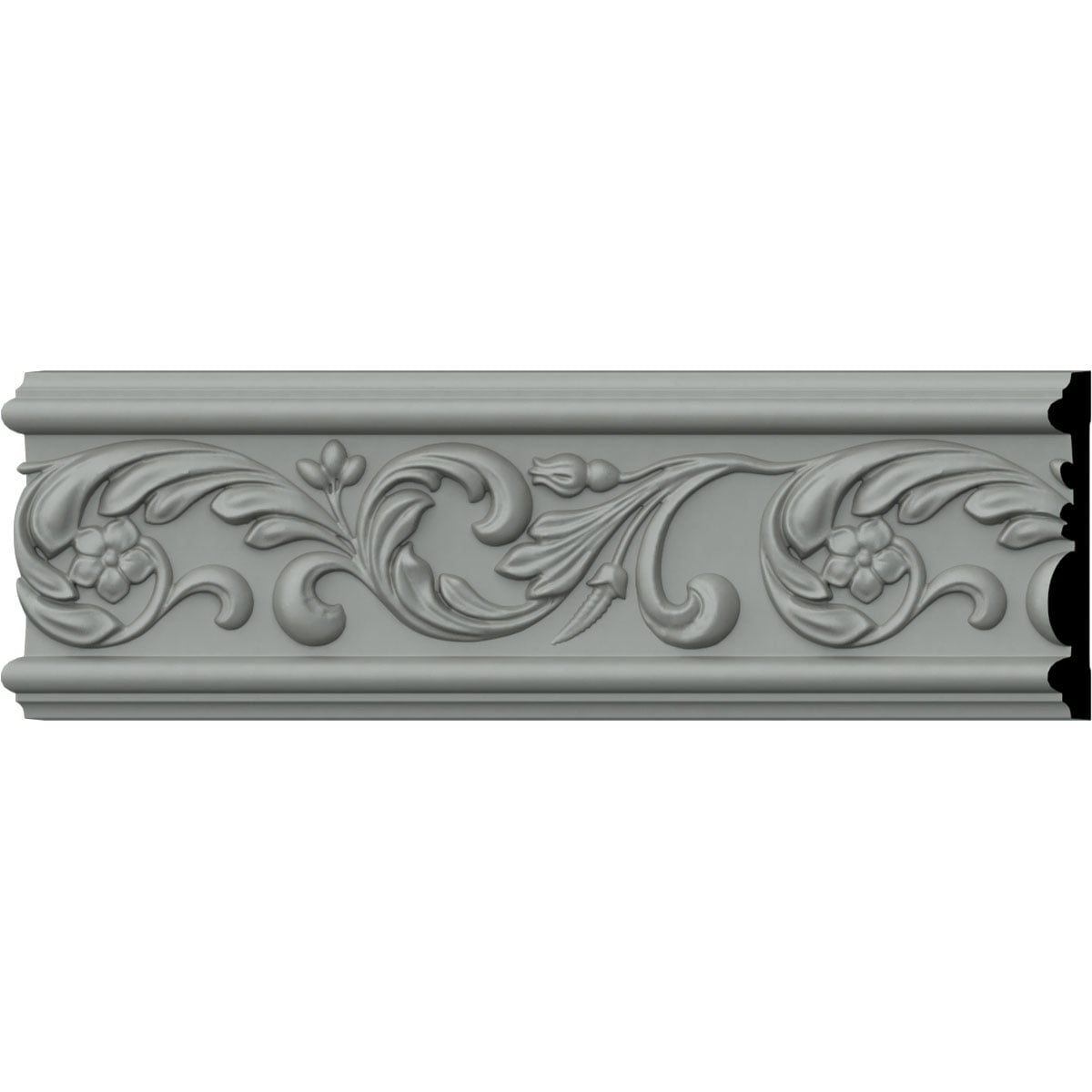 94.5" White Polyurethane Decorative Chair Rail Moulding