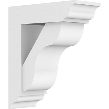 Ekena Millwork 5"W X 12"D X 14"H Standard Carmel Architectural Grade Pvc Bracket With Traditional Ends