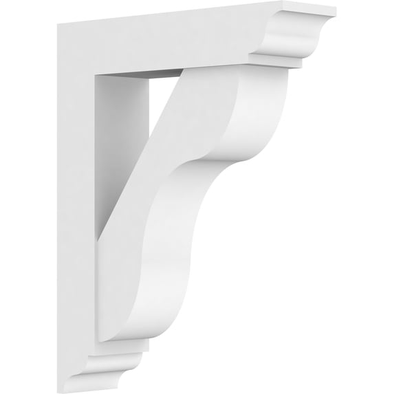 Ekena Millwork 5"W X 18"D X 24"H Standard Carmel Architectural Grade Pvc Bracket With Traditional Ends