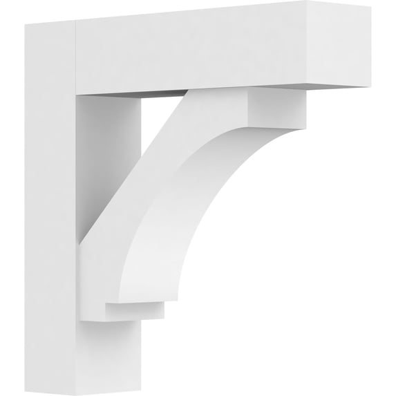 Ekena Millwork 5"W X 20"D X 20"H Standard Imperial Architectural Grade Pvc Bracket With Block Ends
