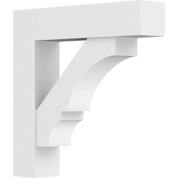 Ekena Millwork 5"W X 24"D X 24"H Standard Balboa Architectural Grade Pvc Bracket With Block Ends