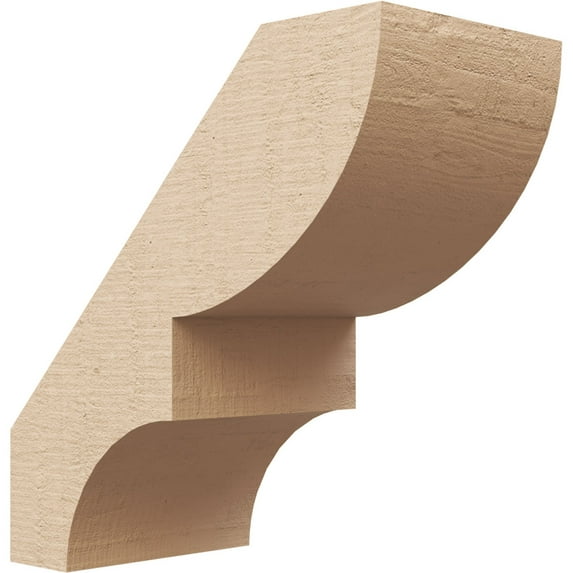 Ekena Millwork 5"W x 10"D x 10"H Ridgewood Rough Cedar Woodgrain TimberThane Knee Brace, Primed