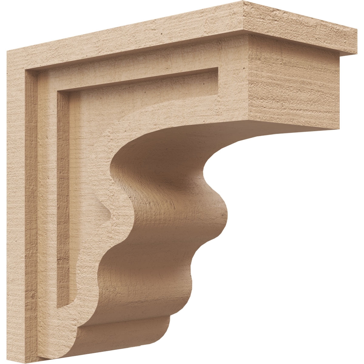 5"W x 10"D x 10"H Classic Highland Rough Cedar Woodgrain TimberThane Corbel, Primed Tan