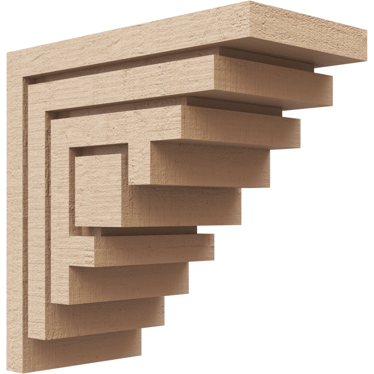 5"W x 10"D x 10"H Classic Landon Rough Cedar Woodgrain TimberThane Corbel, Primed Tan