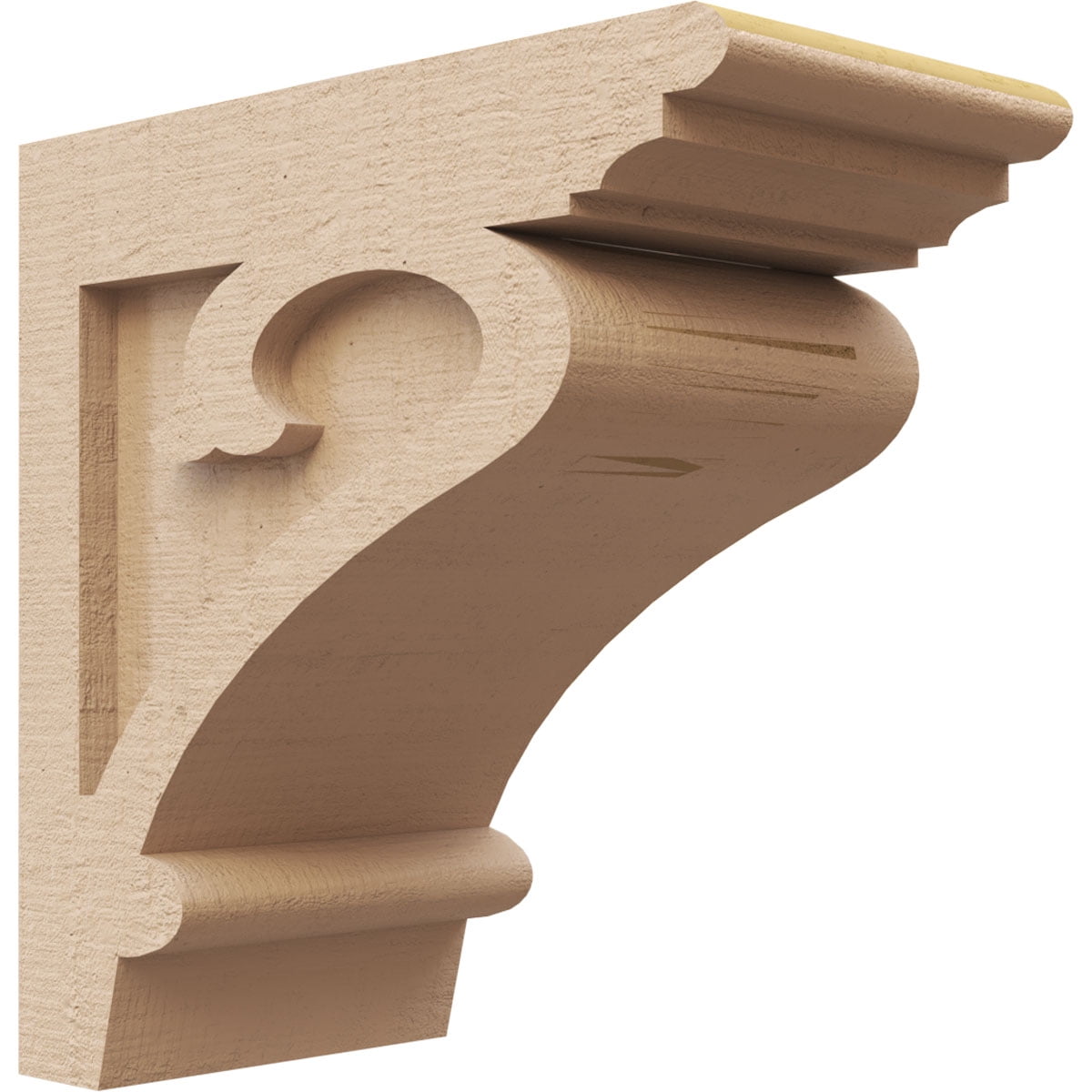 5"W x 10"D x 10"H Classic Mayflower Rough Cedar Woodgrain TimberThane Corbel, Primed Tan