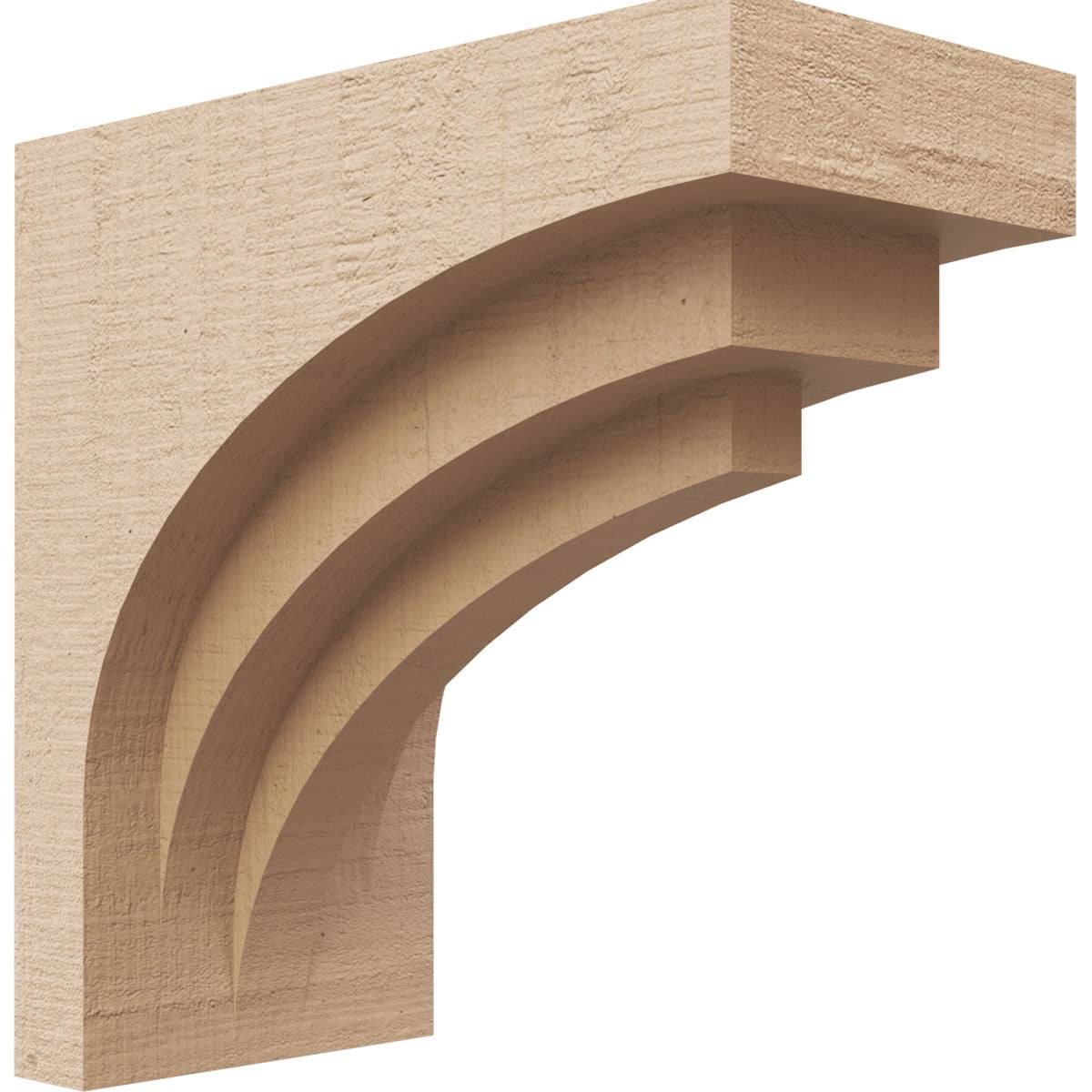 5"W x 10"D x 10"H Classic Rockford Rough Cedar Woodgrain TimberThane Corbel, Primed Tan