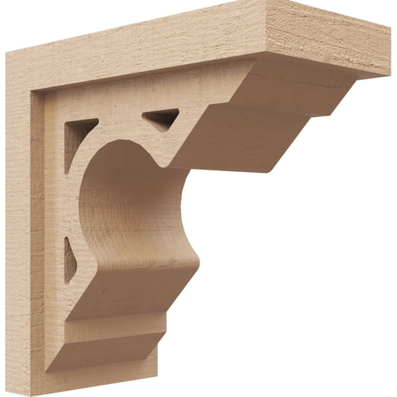 5"W x 10"D x 10"H Classic Sheridan Rough Cedar Woodgrain TimberThane Corbel, Primed Tan