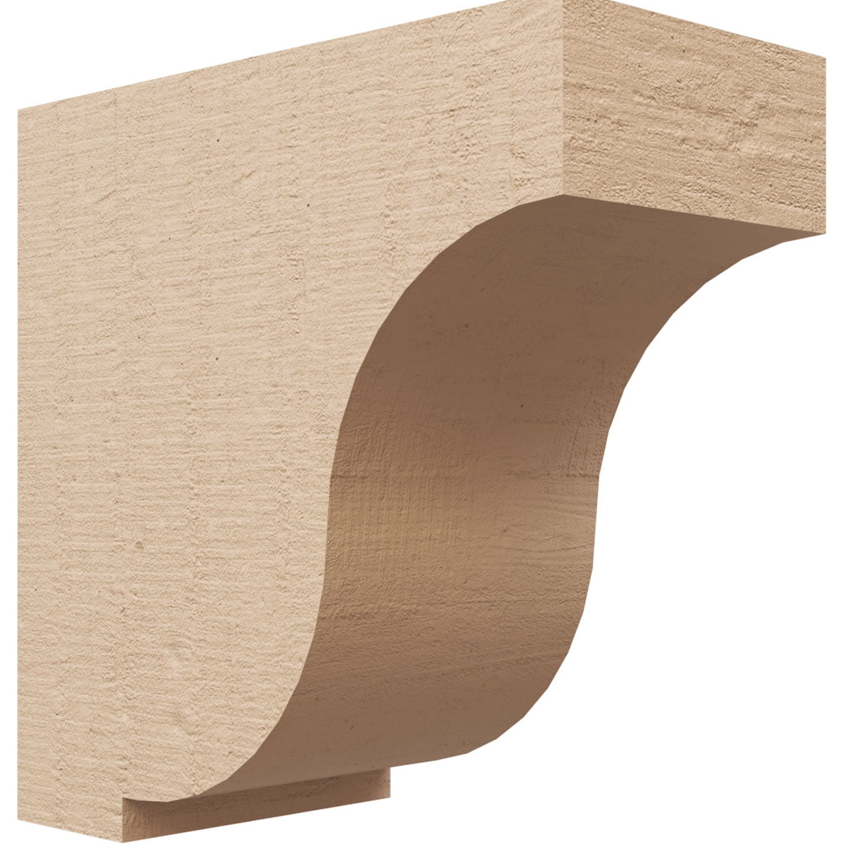 5"W x 10"D x 10"H Classic Van Buren Rough Cedar Woodgrain TimberThane Corbel, Primed Tan