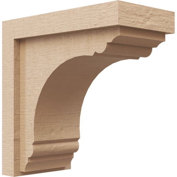 5"W x 10"D x 10"H Classic Warren Rough Cedar Woodgrain TimberThane Corbel, Primed Tan