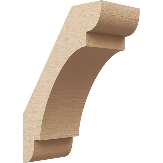 Ekena Millwork 5"W x 10"D x 14"H Olympic Rough Cedar Woodgrain TimberThane Knee Brace, Primed