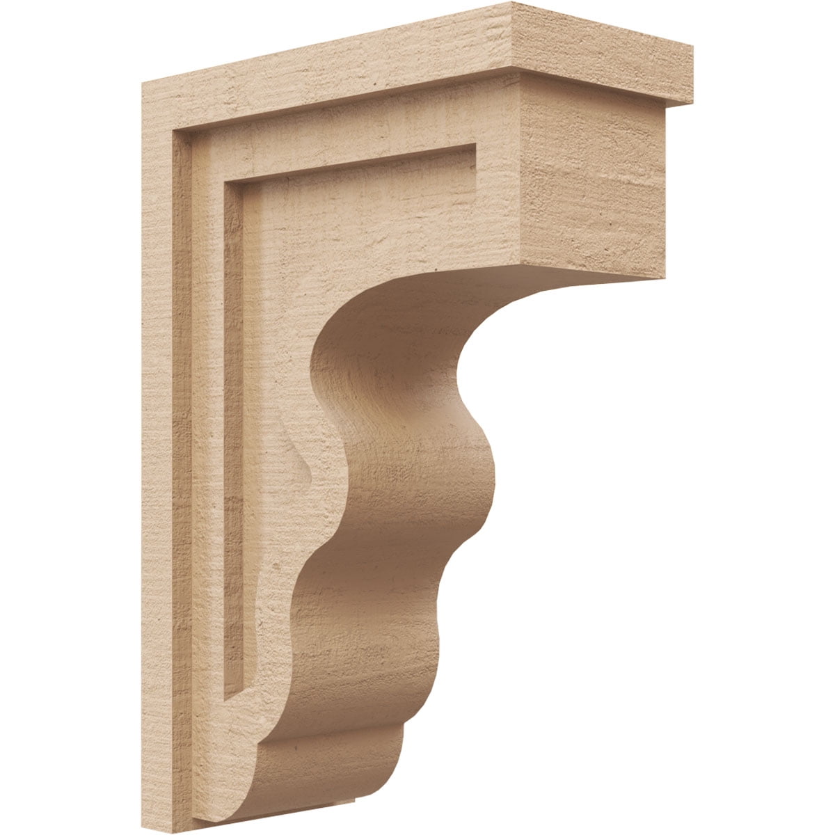 5"W x 10"D x 15"H Classic Highland Rough Cedar Woodgrain TimberThane Corbel, Primed Tan