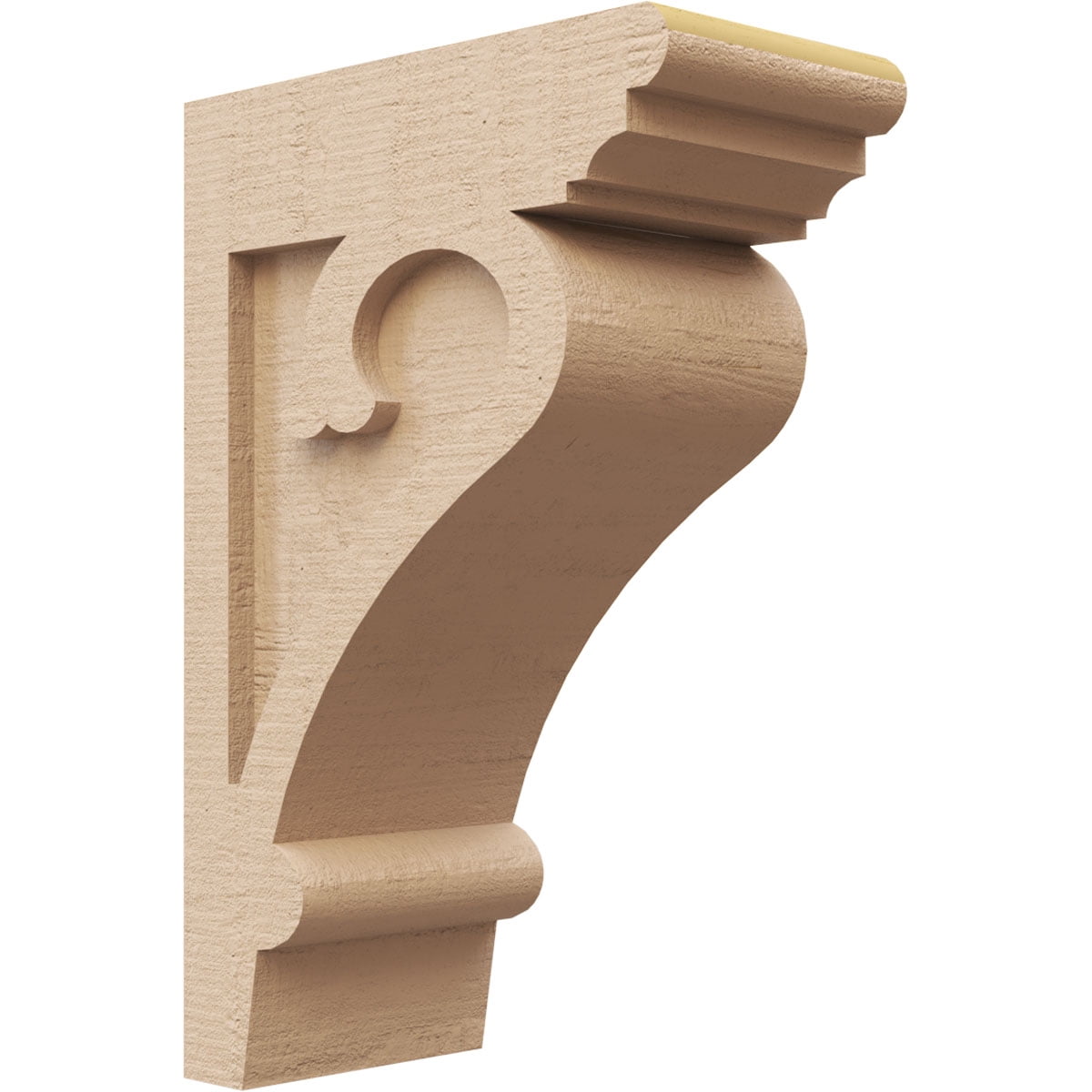 5"W x 10"D x 15"H Classic Mayflower Rough Cedar Woodgrain TimberThane Corbel, Primed Tan