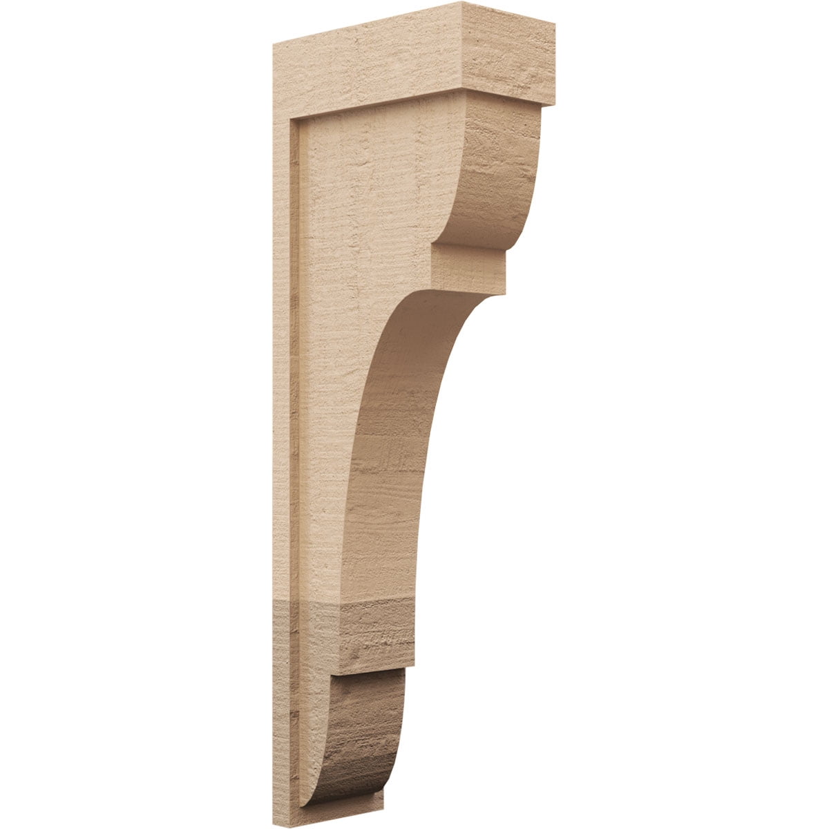 5"W x 10"D x 30"H Thin Bryant Rough Cedar Woodgrain TimberThane Corbel, Primed Tan