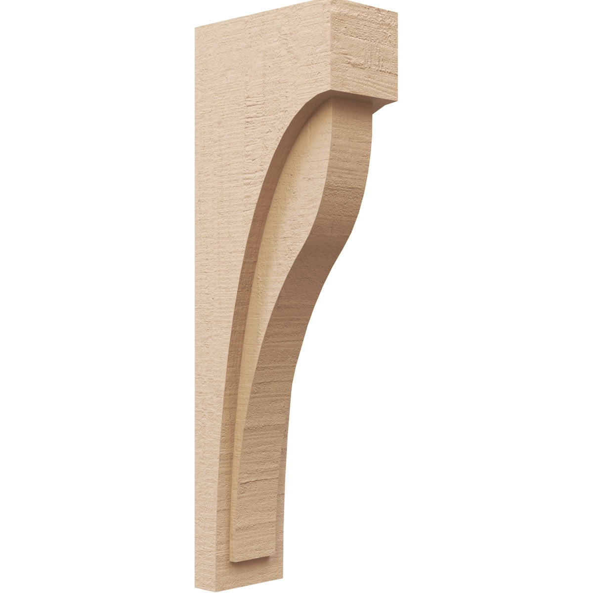 5"W x 10"D x 30"H Thin Helena Rough Cedar Woodgrain TimberThane Corbel, Primed Tan
