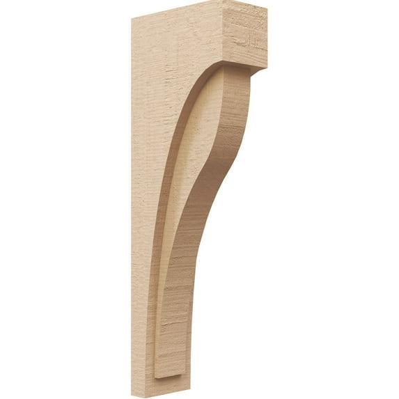 5"W x 10"D x 30"H Thin Helena Rough Cedar Woodgrain TimberThane Corbel, Primed Tan