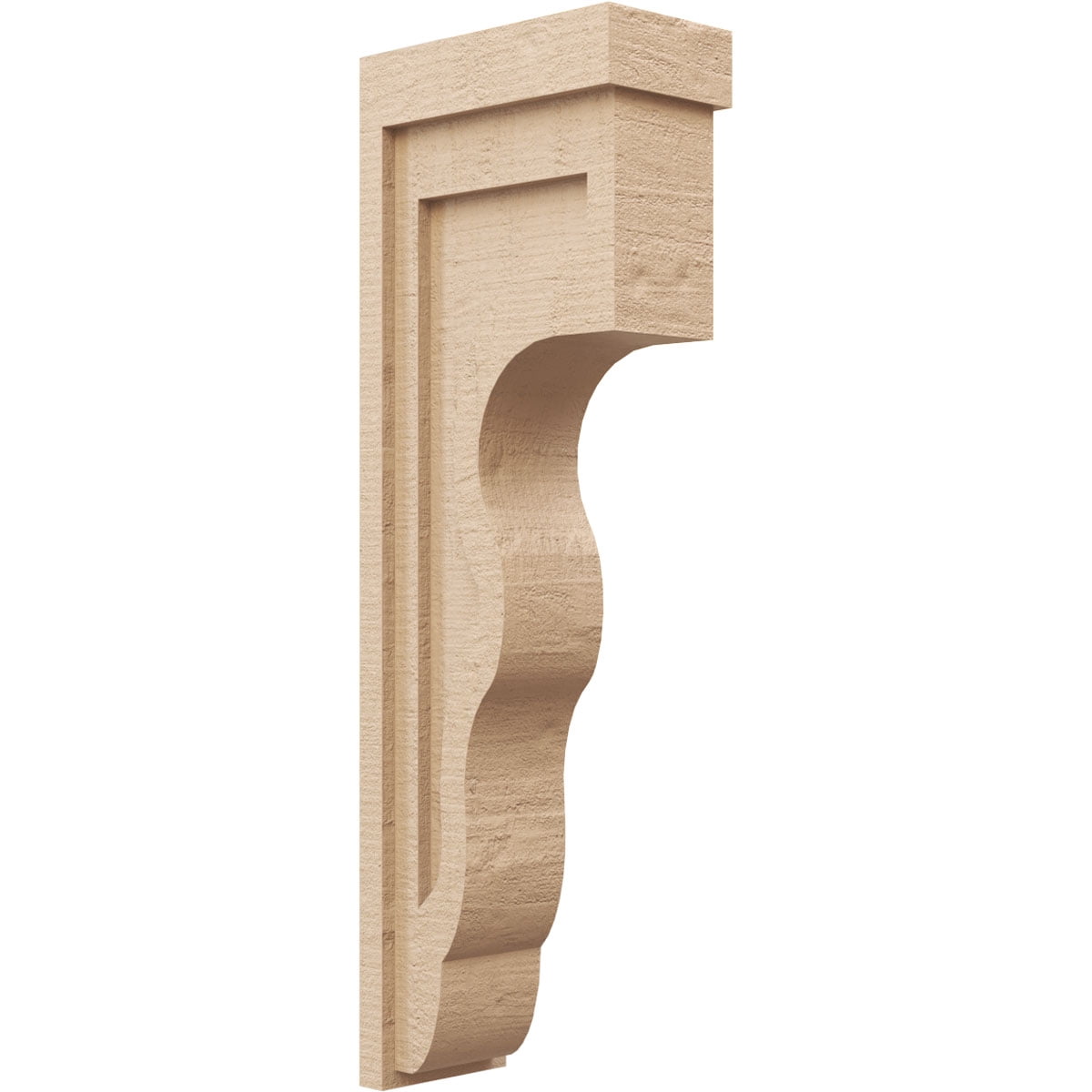 5"W x 10"D x 30"H Thin Highland Rough Cedar Woodgrain TimberThane Corbel, Primed Tan