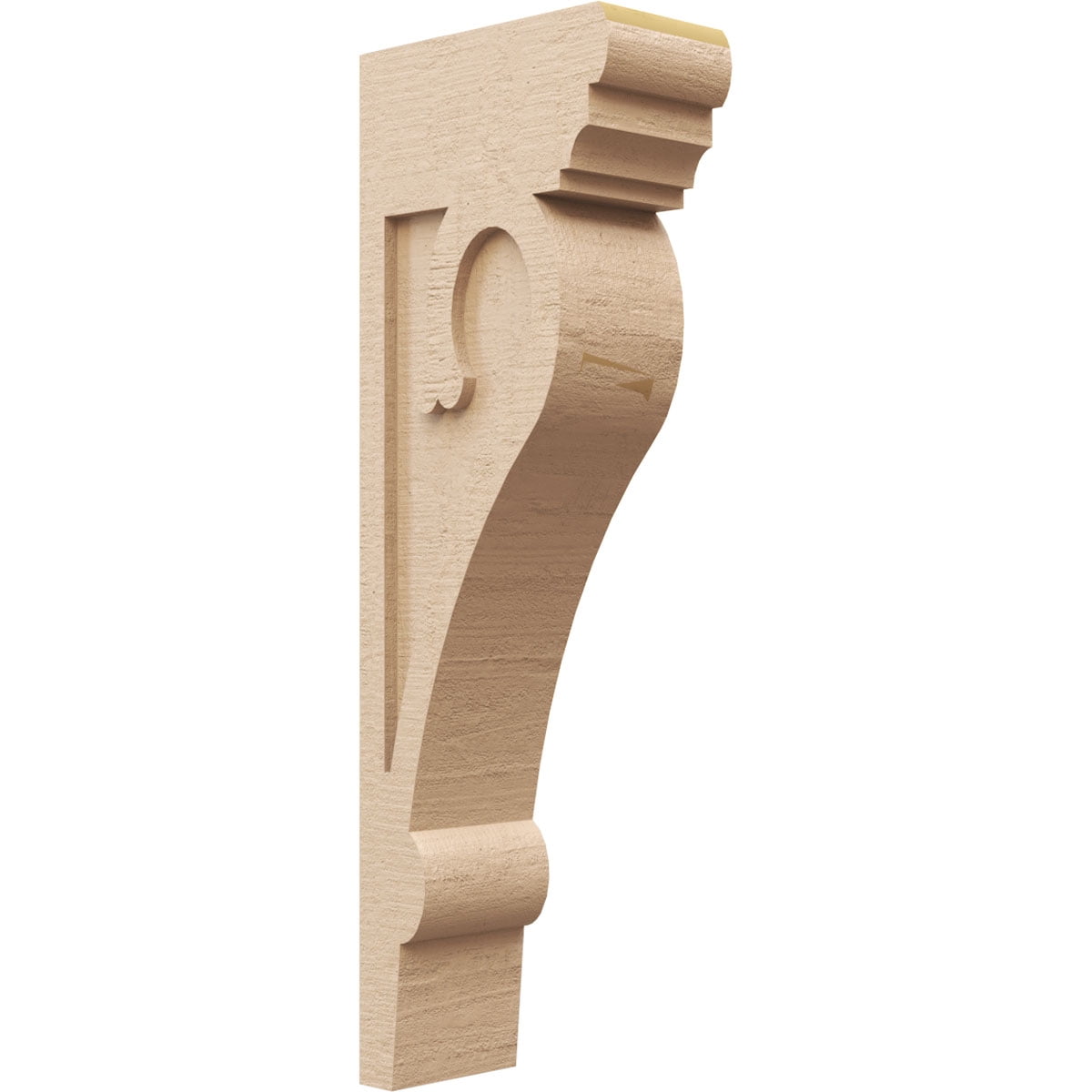 5"W x 10"D x 30"H Thin Mayflower Rough Cedar Woodgrain TimberThane Corbel, Primed Tan