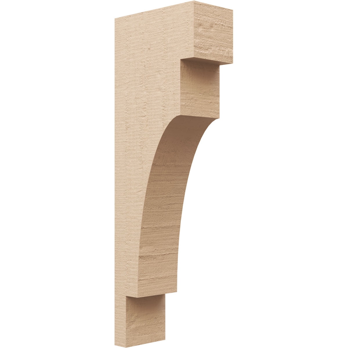 5"W x 10"D x 30"H Thin Mediterranean Rough Cedar Woodgrain TimberThane Corbel, Primed Tan